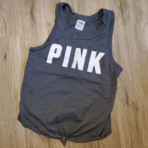 PINK Front knot tank top